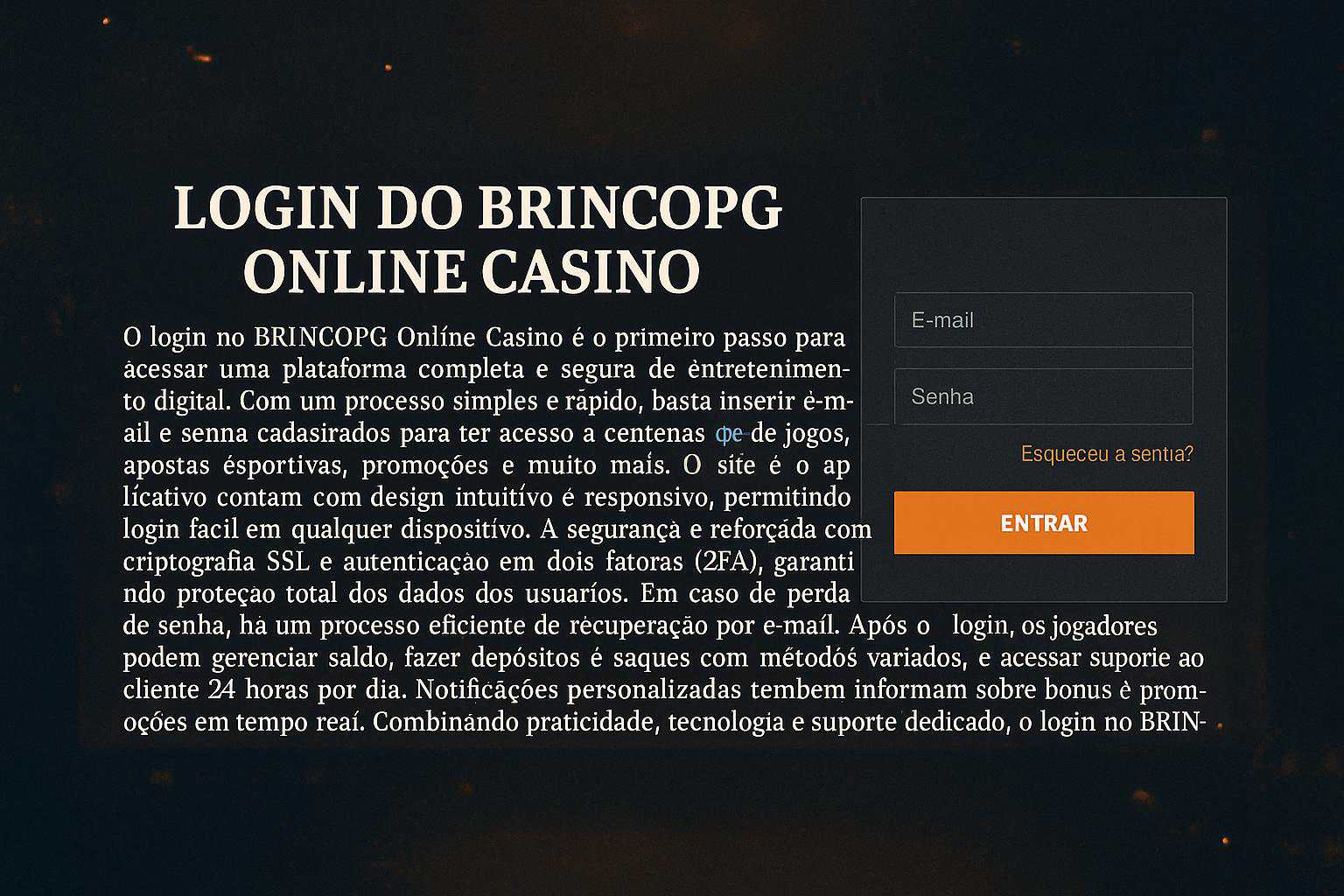 Criar uma nova Conta no plataforma BRINCOPG  